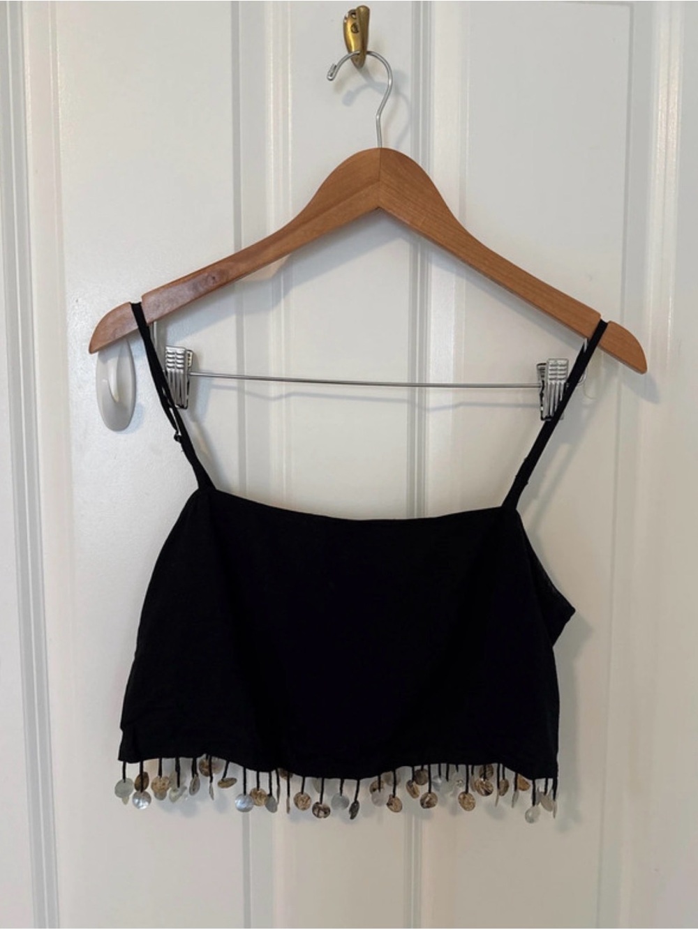 Jason Wu Black Beaded Hem Cropped Tank - Women